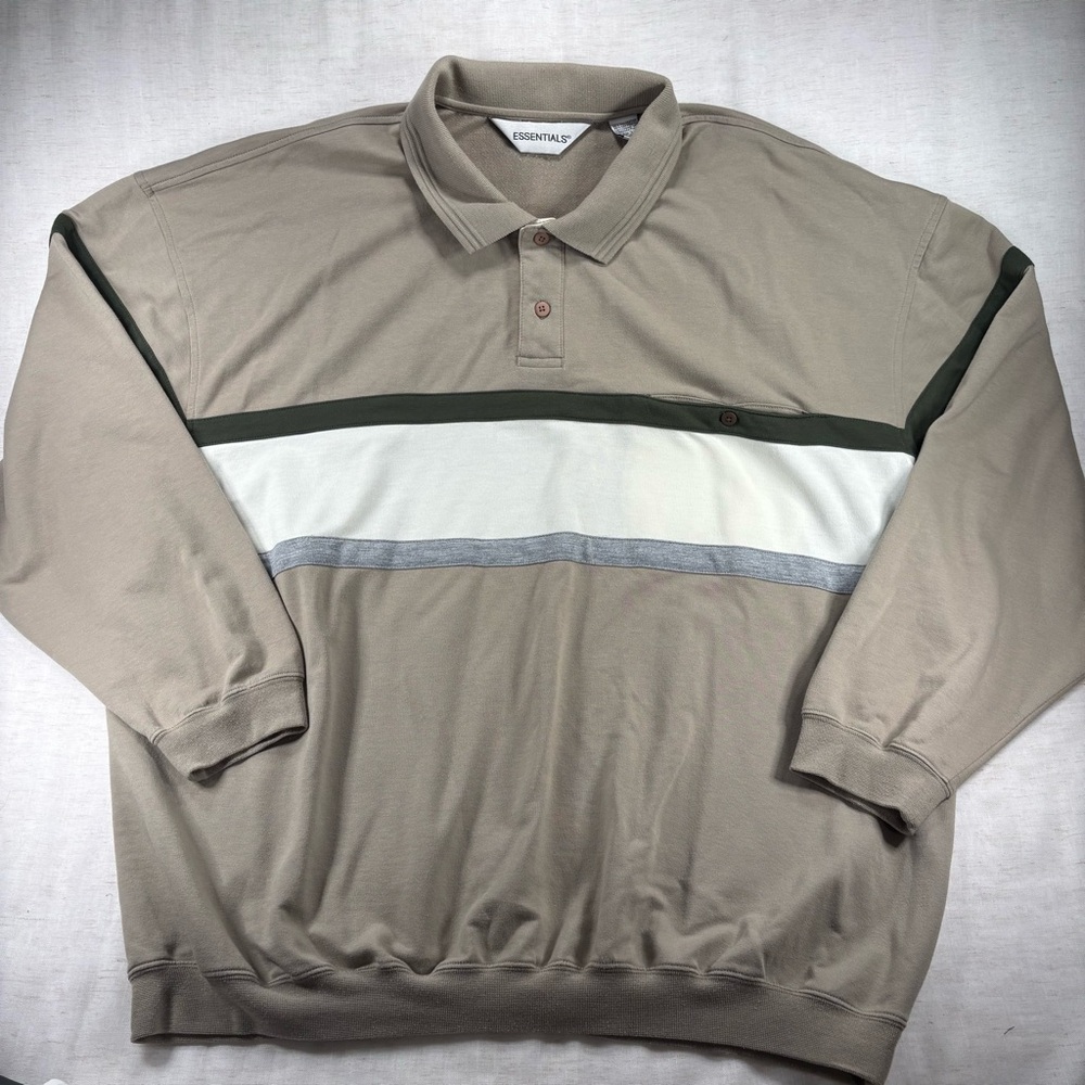 Essentials Men’s Beige Stripe Shirt -3X
